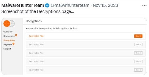 Hunters International Decryption Page