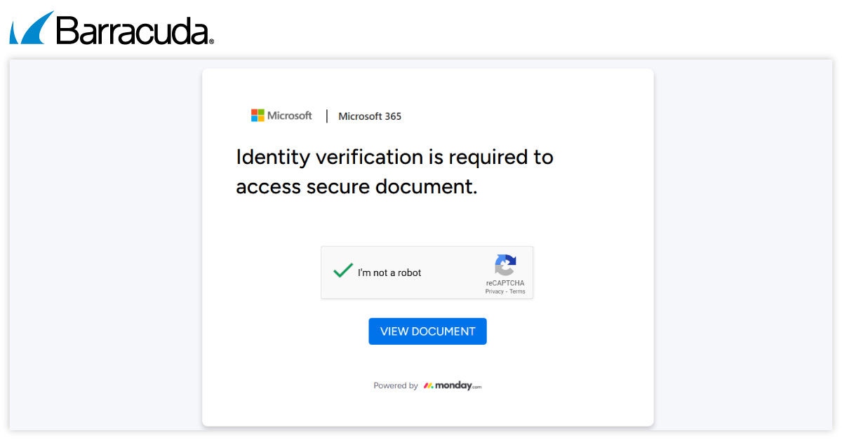 Example phishing page