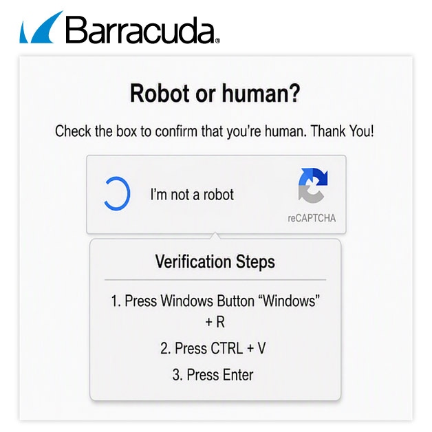 Un ejemplo de un CAPTCHA falso diseñado para engañar a los usuarios y hacer que ejecuten comandos