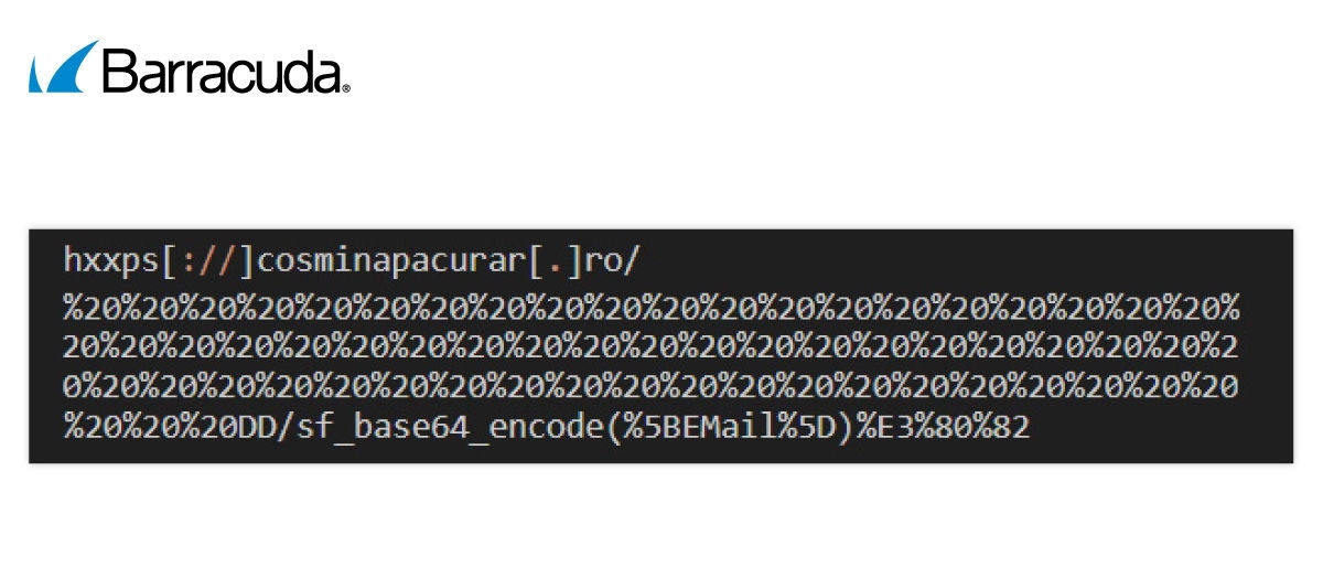 Ejemplo de una URL con un espacio codificado