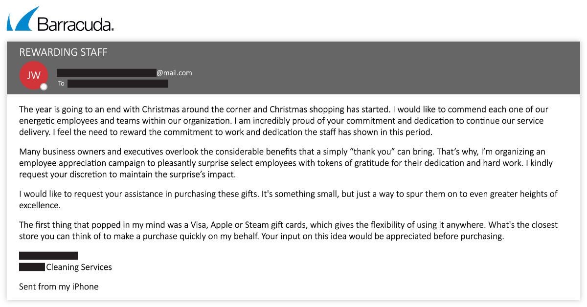 gift card scam example