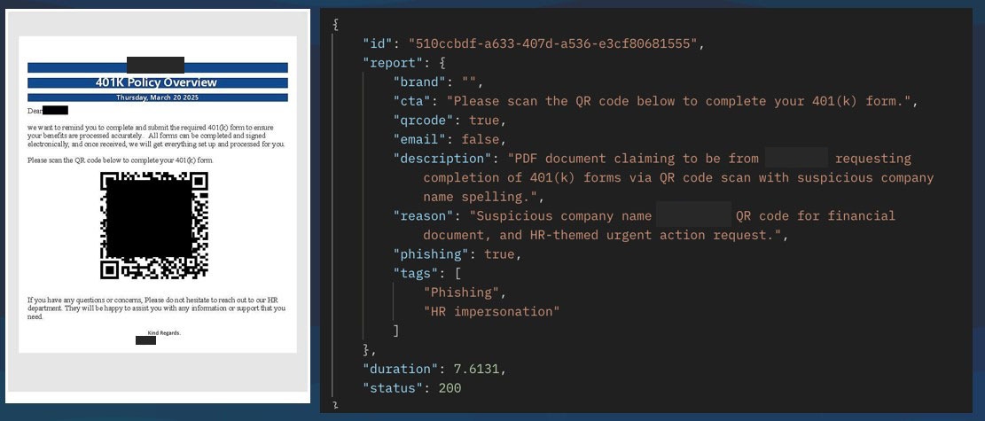 Código QR malicioso en un mensaje