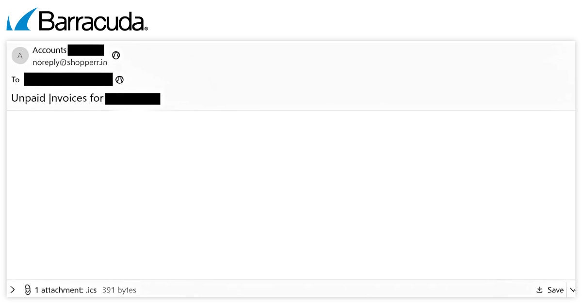Example malicious calendar invite