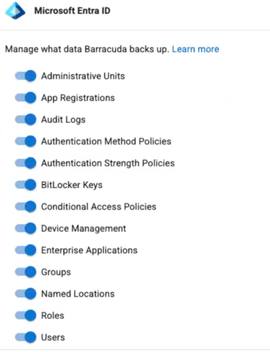 Barracuda Entra ID Backup Premium: configuración de la copia de seguridad