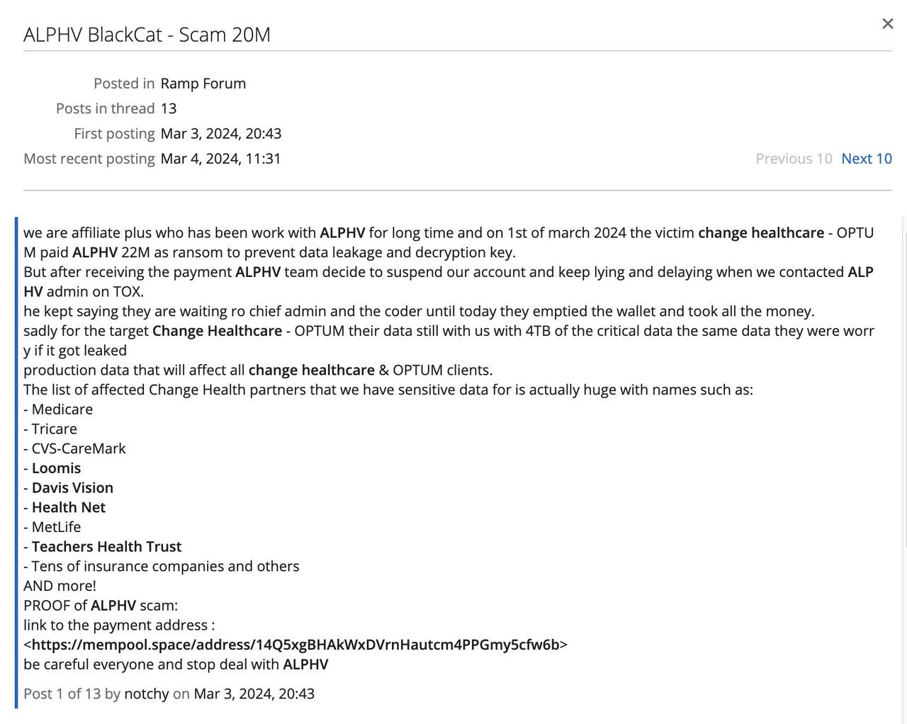 ALPHV scams affiliate notchy ALPHV scams affiliate notchy