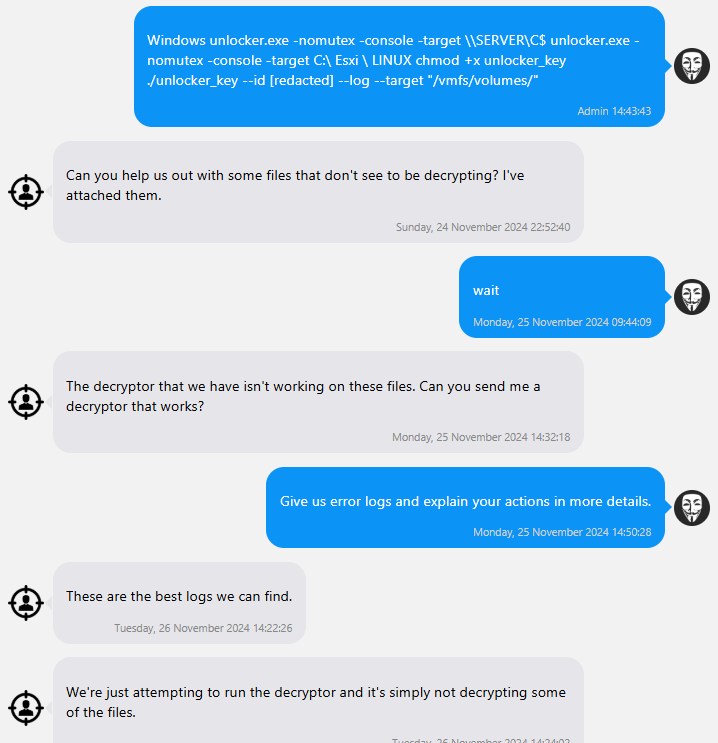 Troubleshooting Fog decryption, credit Ransomware.Live