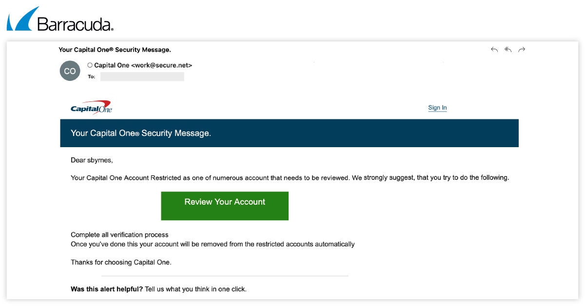 Blob URI phishing attack example