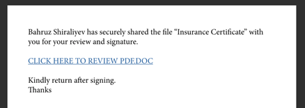 example of an InDesign phishing attack